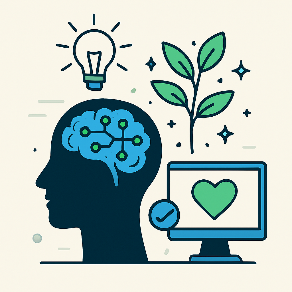 cerebro, bombillo, pantalla